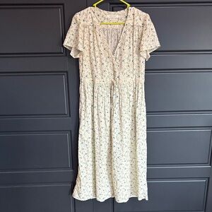 Christy Dawn Cream and Blue Floral Midi Dress